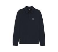 BOSS Polo da equitazione in maglia di cotone elasticizzato con toppa con logo - Style LUIS POLO SWEATER, B7M1201 Blu scuro M