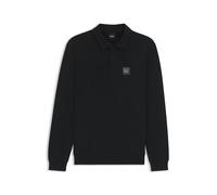 BOSS Polo da equitazione in maglia di cotone elasticizzato con toppa con logo - Style LUIS POLO SWEATER, B7M1201 Nero XXL