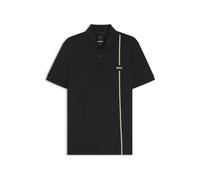 BOSS Polo da golf tecnica con logo BOSS e dettagli a strisce. small Nero
