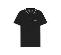 BOSS Polo da Uomo Paddy PRO in Misto Cotone con Loghi a Contrasto, Nero, XS