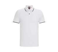 BOSS Polo da Uomo Passertip Slim Fit in Cotone piqué Elastico Lavato, Bianco 100, XL