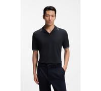 BOSS Polo in cotone e lino con colletto Johnny - Style H-Pye 235, 50559173 Blu scuro M