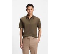 BOSS Polo in cotone e seta con colletto con zip - Style L-Payrot 125, 50555939 Marrone XXL