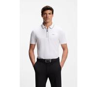 BOSS Polo in cotone elasticizzato con righe a contrasto - Style Philix Tape, 50537489 Bianco S