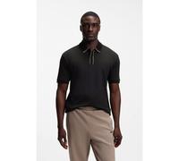 BOSS Polo in cotone intrecciato con profili a righe - Style PL_Cord Paddy, 50570008 Nero XXL