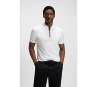 BOSS Polo in cotone mercerizzato con chiusura con zip - Style H-Paras 65, 50543880 Bianco S