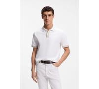 BOSS Polo in cotone mercerizzato con finiture a righe - Style H-Parlay 238, 50559668 Bianco XL