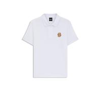 BOSS Polo in cotone stretch d'ispirazione equestre con monogramma Double B - Style MONA POLO WHITE, B7W0602 Bianco XL