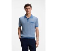 BOSS Polo in maglia di cotone e seta con motivo geometrico - Style L-Lomato, 50565534 Celeste L