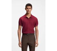 BOSS Polo in maglia di misto cotone con riga orizzontale - Style H-Narciso, 50560483 Rosso L