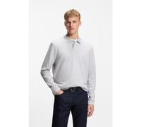 BOSS Polo in misto cotone con lavorazione a nido d’ape - Style Petempestolong, 50520710 Grigio chiaro S