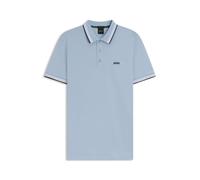 BOSS Polo in piqué di cotone con dettagli logo - Style Paddy, 50469055 Celeste XXL