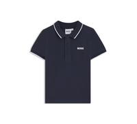 BOSS Polo per bambini in piqué di cotone con logo stampato - Style J05P13/09B03A, J05P13 Blu scuro 74