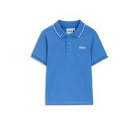 BOSS Polo per bambini in piqué di cotone con logo stampato - Style J52094/84B12M, J52094 Blu 74