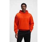 BOSS Porsche x BOSS Felpa con cappuccio in misto cotone con logo ispirato all'iconica targa - Style C-Stevens 197_PS, 50543660 Arancione scuro XXXL