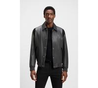 BOSS Porsche x BOSS Giubbotto in pelle con dettagli a contrasto - Style Meon_PS, 50543223 Grigio scuro 52