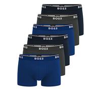 BOSS Power Boxer Trunks - Mutande da uomo, in cotone elasticizzato, confezione da 6, - 487 blu/navy/grigio, L