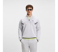 BOSS Felpa relaxed fit con colletto con zip e motivo jacquard trapuntato - Style QZ Sweat TL, 50543144 Grigio chiaro XXL