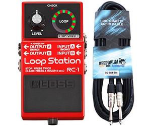 Boss RC-1 Loop Station - Pedale Looper + cavo Keepdrum per chitarra, 3 m