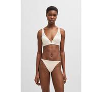 BOSS Reggiseno a triangolo in pizzo con monogramma e rifinitura in metallo brandizzata - Style TRIANGLE B LACE, 50520390 Bianco 3D