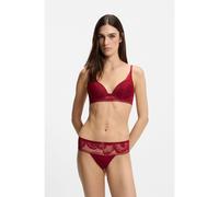 BOSS Reggiseno con scollatura profonda in microfibra con pizzo peonia - Style HALF PAD_PEONY LACE, 50545332 Rosso scuro 3C