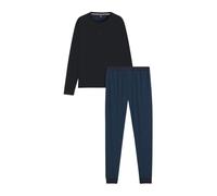 BOSS Pigiama In Cotone Con Logo E Monogrammi Relax Long Set 50550494 Blu Scuro