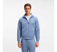 BOSS Felpa con cappuccio in misto cotone con zip e profili - Style SW_Join Saggy, 50553575 Celeste M