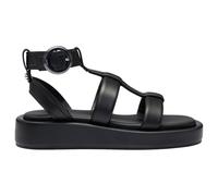 BOSS Sandali Donna In Pelle Con Plateau Chiusura con Fibbia Brandizzata Modello
