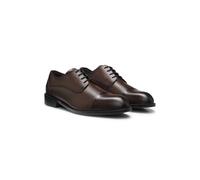 BOSS Scarpe Derby in pelle martellata con mascherina - Style Tayil_Derb_grct, 50573315 Marrone scuro 40