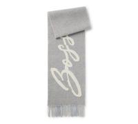 BOSS Sciarpa in misto lana a quadri con logo - Style Cecy_28*196, 50558654 Grigio chiaro pz.