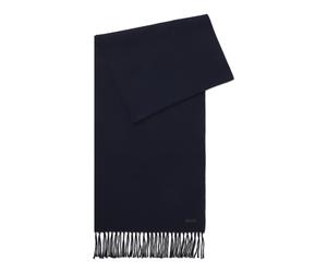 BOSS Sciarpa realizzata in Italia in lana con toppa con logo - Style Naster_35*180, 50517218 Blu scuro pz.
