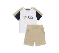 BOSS Set con T-shirt e bermuda per bambini in cotone a blocchi di colore - Style J52120/10P12M, J52120 Bianco 74