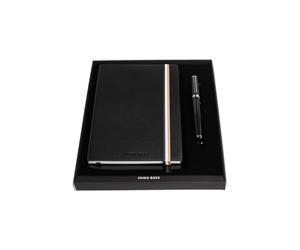 BOSS Set con taccuino A5 nero e penna stilografica in ottone - Style Set HNH321AL + HSN2542A, 58131035 Nero pz.
