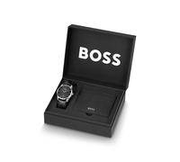 BOSS Set regalo con portatessere e orologio con quadrante lavorato - Style PRINCIPLE GIFTSET, 58565093 Nero pz.