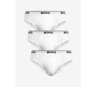 BOSS Slip in cotone elasticizzato con elastico in vita con logo in confezione da tre - Style Brief 3P Power, 50475273 Bianco XL