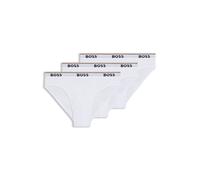 BOSS Slip in cotone elasticizzato con elastico in vita con logo in confezione da tre - Style Brief 3P Power, 50475273 Bianco S