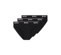 BOSS Slip in cotone elasticizzato con elastico in vita con logo in confezione da tre - Style Brief 3P Power, 50475273 Nero L