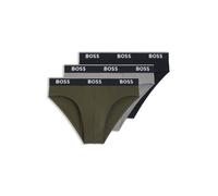 BOSS Slip in cotone elasticizzato con elastico in vita con logo in confezione da tre - Style Brief 3P Power, 50554683 Grigio / Verde / Blu S