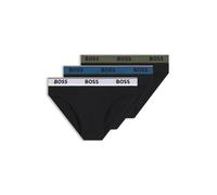 BOSS Slip in cotone elasticizzato con elastico in vita con logo in confezione da tre - Style Brief 3P Power, 50554683 Nero XXL