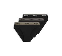 BOSS Slip in cotone elasticizzato con elastico in vita con logo in confezione da tre - Style Brief 3P Power, 50554683 Nero L