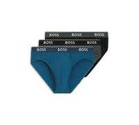 BOSS Slip in cotone elasticizzato con elastico in vita con logo in confezione da tre - Style Brief 3P Power, 50531681 Nero / Grigio / Blu M