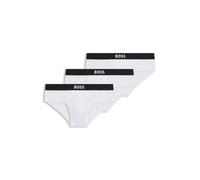 BOSS Slip in cotone elasticizzato con elastico in vita con logo in confezione da tre - Style HipBr 3P BOSS ONE, 50546561 Bianco XXL