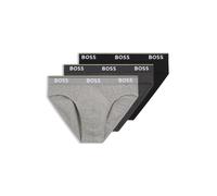 BOSS Slip in cotone elasticizzato in confezione da tre - Style Brief 3P Power, 50475273 Nero / Grigio XXL