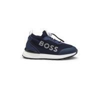 BOSS Sneakers per bambini con tomaia in maglia e materiale sintetico con logo - Style J52557/84933, J52557 Blu scuro 30
