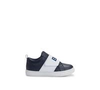 BOSS Sneakers per bambini in pelle conciata al minerale con chiusura a strappo con logo - Style J50870/84922, J50870 Blu scuro 27