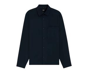 Boss - Sovracamicia dal taglio rilassato in twill tecnico elasticizzato - - Shirts - Uomo - Blu - M
