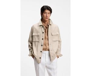 BOSS Sovracamicia regular fit in misto lana vergine, seta e lino - Style L-Corvin-2PP-251, 50560865 Beige 54