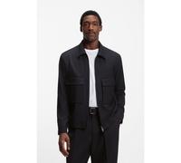 BOSS Sovracamicia relaxed fit con zip in lana vergine mélange - Style C-Carper-OS-2PP-261, 50559721 Blu scuro 44