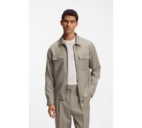 BOSS Sovracamicia relaxed fit in lana vergine con zip - Style C-Carper-OS-ZipP-264, 50572006 Marrone chiaro 48