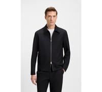BOSS Sovracamicia relaxed fit in lana vergine mélange - Style C-Carper-Zip-253, 50546339 Blu scuro 50
